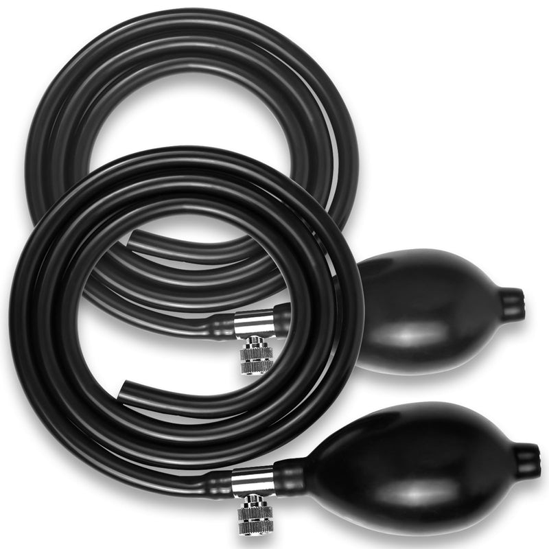 [Australia - AusPower] - Replacement Blood Pressure Bulb with Tubing Air Valve,Blood Pressure Bulb Pump Replacement Rubber Inflation Bulb,Works with BP Cuff and Cervical Inflatable Devices (A-Black 2PCS) A-black 2pcs 