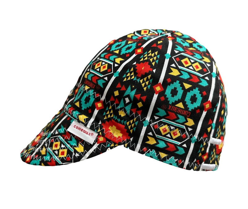 [Australia - AusPower] - Comeaux Caps Aztec Print Reversible Welding Cap | 100% Cotton, Durable Work Hat for Men & Women 7 5/8 Red 