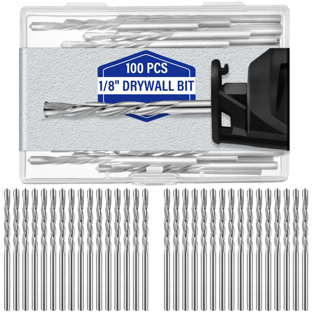 50 Pcs Drywall Bit Drywall Guide Point Cutting Bits Diameter Drywall Router Bits Drywall Tools, Cutting Drywall, for Use with Spiral Saw (1/8") 1/8 in 50