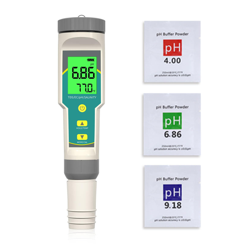 [Australia - AusPower] - Digital pH/TDS Meter with ATC Water pH Tester, 5 in 1 pH TDS EC Salinity Temp 0.01 Resolution, High Accuracy Water Quality Tester for Water, Wine, Pool, Aquariums 