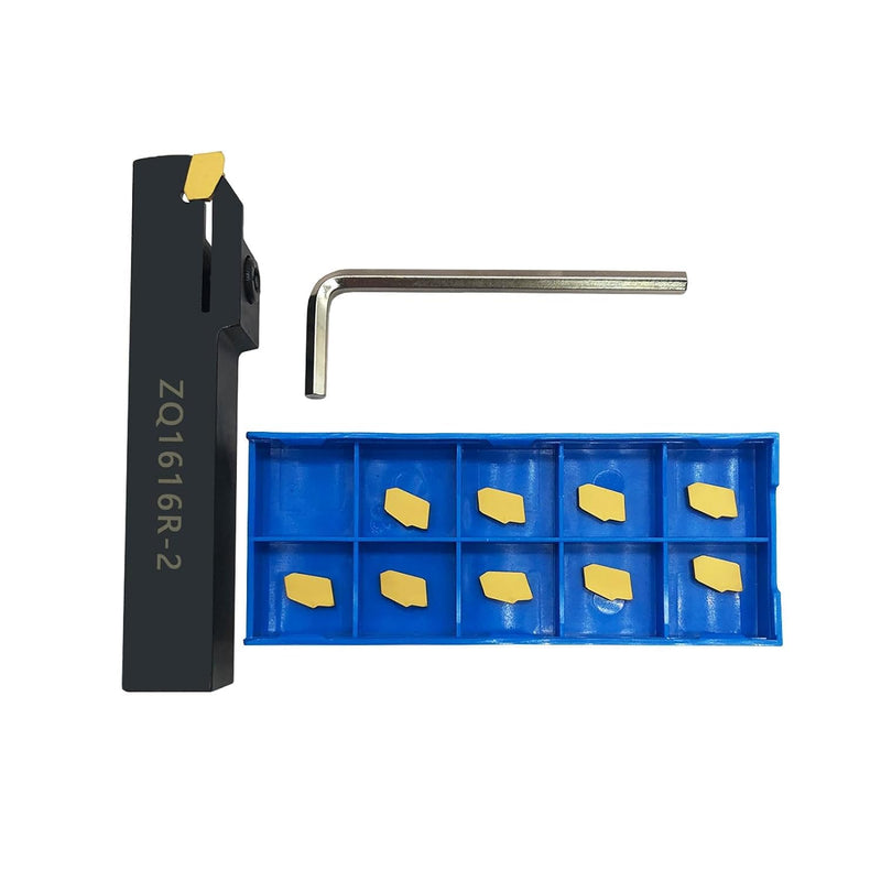 Hunricho Carbide Slotted Plate GTN-2 (SP200) 2 mm Carbide Inserts for Groove Cutting with ZQ1616R-2 Holder Rotary Tool Cutting for Steel 5/8 shank tool holder with SP200 inserts