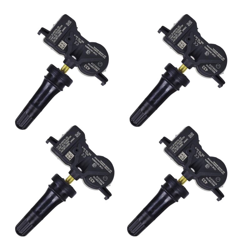 TPMS Sensors 4-Pack 433MHz Pre-Programmed Tire Pressure Sensor Compatible with Chrysler 200 Jeep Compass Grand Cherokee Dodge Dart Fiat Replace OE# 68313387AC 68193586AC 68252493AB 4 PCS