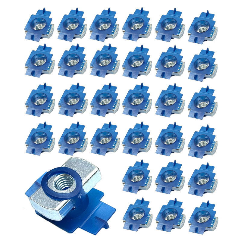 [Australia - AusPower] - 30 PCS 3/8"-16 Strut Channel Cone Nuts, Nylon Channel Squeeze Nut, Strut Nuts with Twist Tab for American Channel Support Systems Solar Panels Mounting, Zinc Finish Carbon Steel, Easy Position 