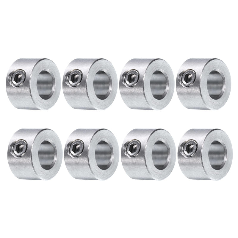 [Australia - AusPower] - uxcell 8pcs Set Screw Collars 1/4" Bore 304 Stainless Steel Shaft Collars, 1/2" OD, 5/16" Width Axle Collar Clamp for Linear Rod Shaft Guide 