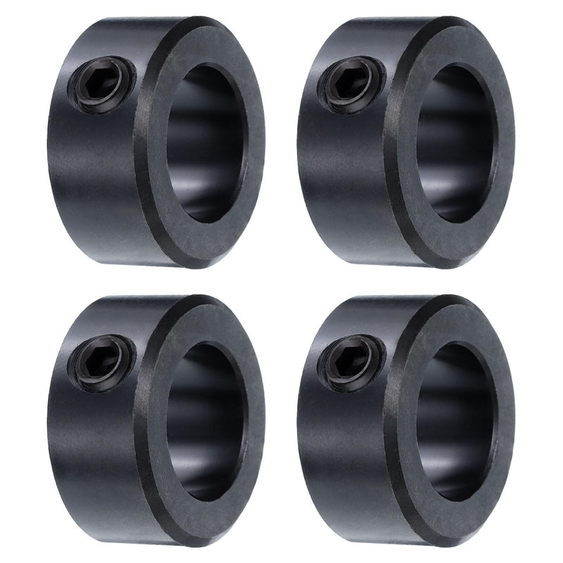 [Australia - AusPower] - uxcell 4pcs Set Screw Collars 3/4" Bore Carbon Steel Shaft Collars, 1-1/4" OD, 9/16" Width Axle Collar Clamp for Linear Rod Shaft Guide, Black Oxide 