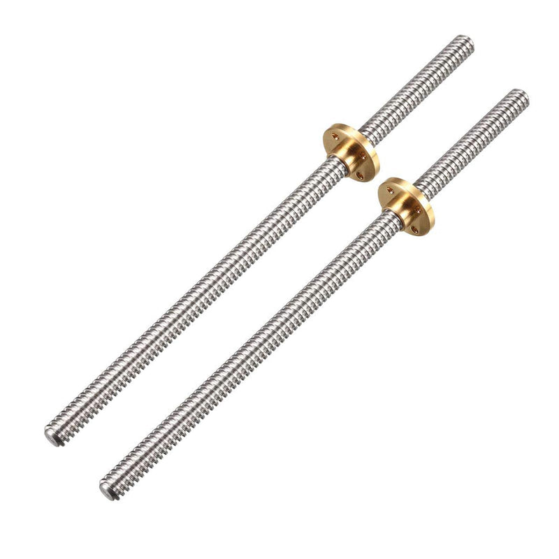 [Australia - AusPower] - TOP-VIGOR 2Pcs T8 Lead Screws 200mm Length, 8mm Dia 4 Lead Stainless Steel Threaded Rod Lead Screw with Copper Nut Trapezoidal Thread for 3D Printer Stepper Motor 200mm x 4 Lead, 2pc 
