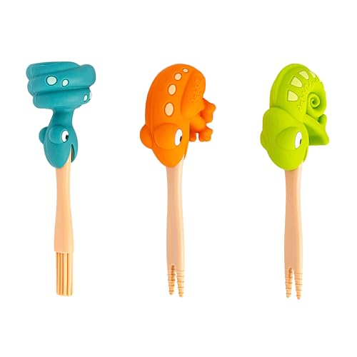 Food Picks for Kids – Kids Food Picks for Lunchbox, Self Feeding Utensils for Picky Eaters, Feeding Therapy Tools, BPA Free, Animal Design (3-Pack) 3