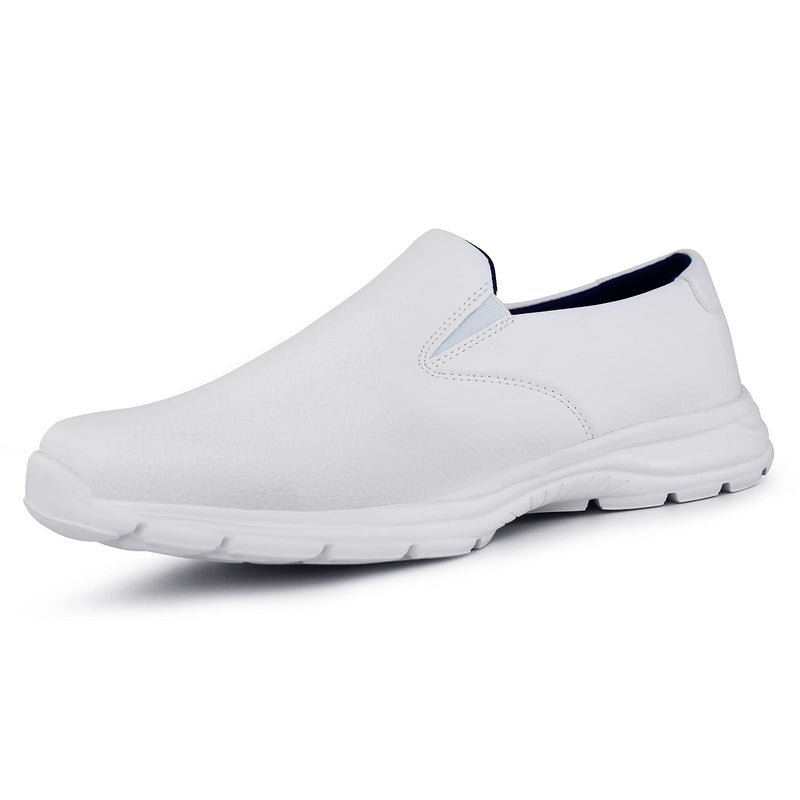 Hawkwell Men's Slip on Lightweight Slip Resistant Comfort Nursing Shoes 10 White