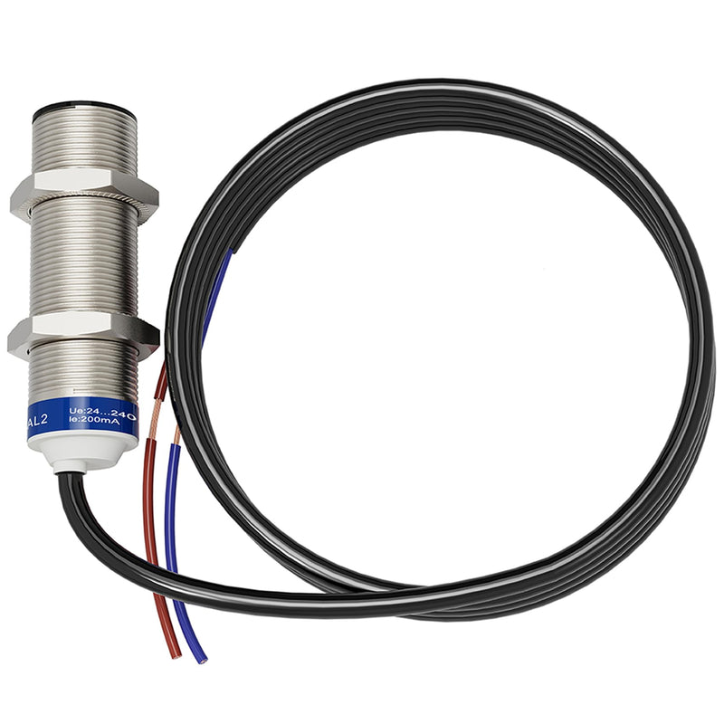 [Australia - AusPower] - XS618B1MAL2 Universal Inductive Proximity Sensor, 2-m Electrical Cable, 2-Wire AC/DC Wiring for PNP or NPN Input, NO Contact Output, Embedded Installation, Multi-Function 