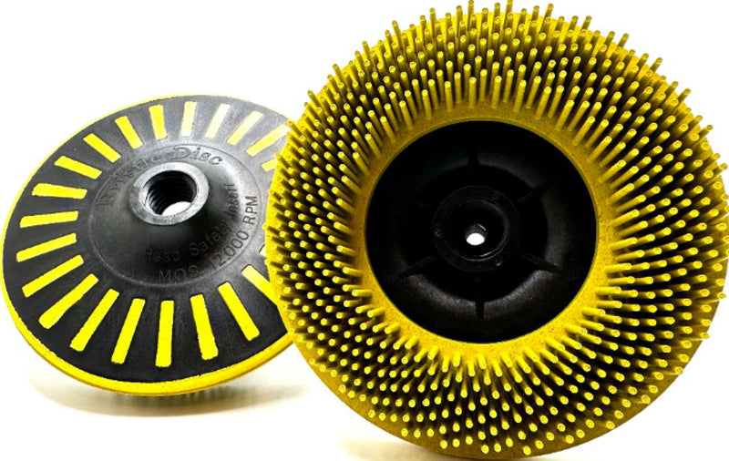 [Australia - AusPower] - 4-1/2” x 5/8”-11 80 Grit Yellow Bristle Disc | Ceramic-Aluminum Oxide Abrasive Bristle Disc with 5/8”-11 Fast Change Hub | Remove Coatings Paint Rust Contaminants Weld Burn | Pack of 1 80 Grit (Yellow) 