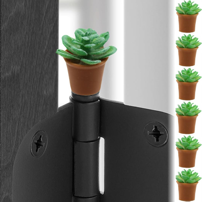 [Australia - AusPower] - Door Hinge Heads Decorative Topper - Succulent Hinge Head Magnet Set of 6 - Potted Plant Door Hinge Head Home Decoration 