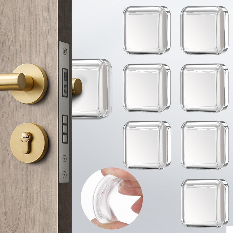 [Australia - AusPower] - Door Stoppers Wall Protector, 8 PCS Silicone Door Knob Wall Protector with Strong Self-Adhesive Backing, Upgraded Thickened Reusable Door Bumper - Ideal for Wall Protector and Noise Reduction 