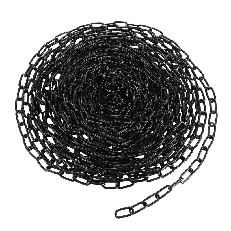 [Australia - AusPower] - 1/8'' x 49.2Ft Length Carbon Steel Coil Chain, Black Heavy Duty Chain Links, Metal Chain for Indoor and Outdoor Hanging, Pet Chain, Security Lock Chain 
