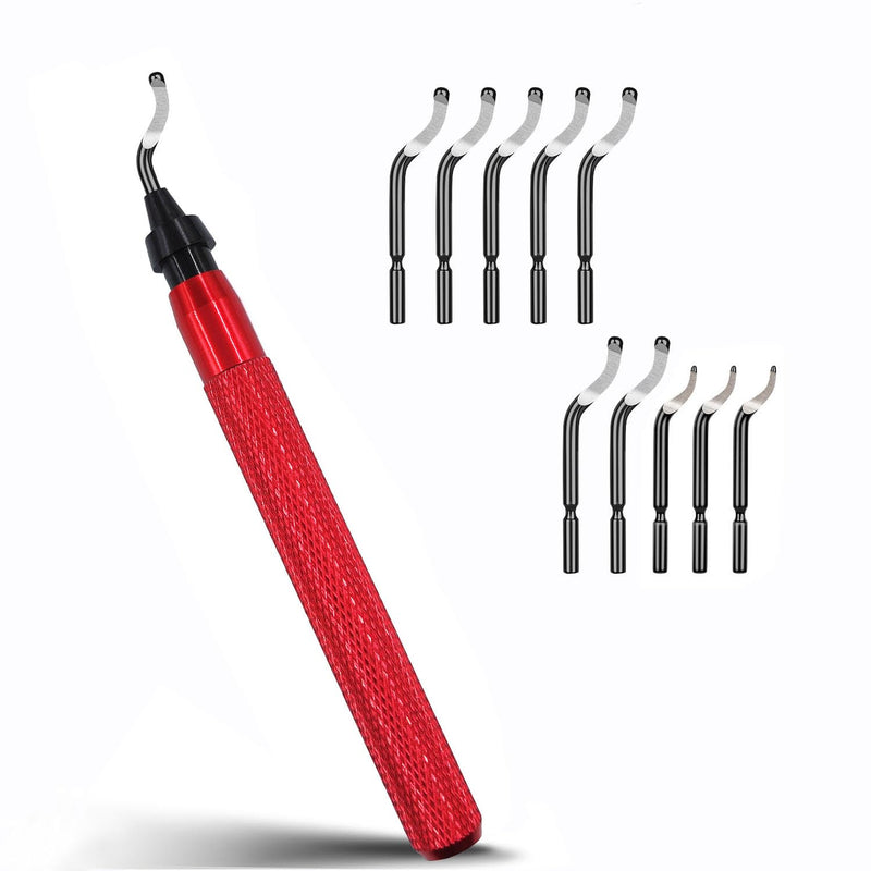 [Australia - AusPower] - Deburring Tool Set with 11 M2 HSS Burr Removal Replacement Blades (8pcs BS1010 for Edges and 3pcs BK3010 for Small Hole) for 3D Printed, Metal, Plastic, Wood, PVC Edges 11 PCS Mixed Blades 
