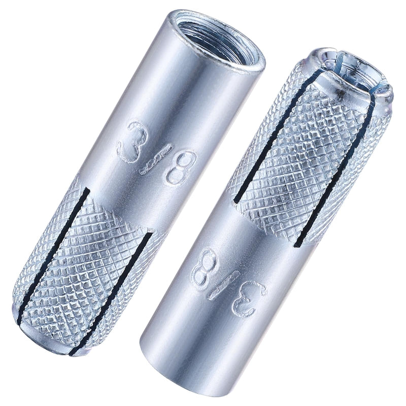 [Australia - AusPower] - Wensilon(20 pcs)3/8"-16 Premium Zinc Plated Carbon Steel Drop in Anchors Assortment, Knurled Drop-in-Anchor for Solid Concrete, Internal Forced Expansion Screw Bolts 3/8"-16 20 