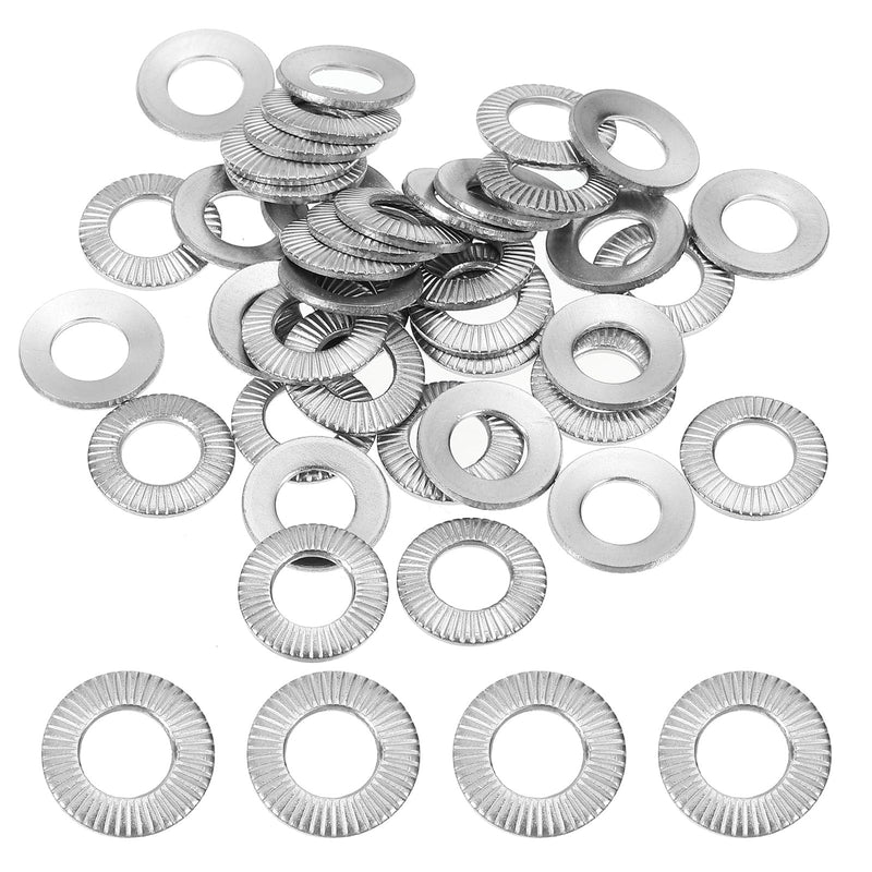 [Australia - AusPower] - PATIKIL 304 Stainless Steel Flat Washers, 80 Pack M8x16mm Belleville Spring Disc Washer Conical Knurled Metric Gasket for Automotive Industrial Construction 