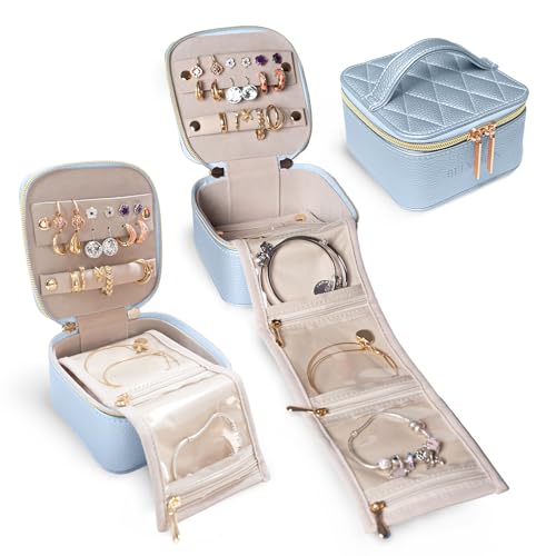 Mothers Day Gifts - Travel Jewelry Case Organizer - Anti Tangle Storage Organizer - Portable Jewelry Travel Case - Jewelry Box - Jewelry Travel Case For Women (Sky Blue) Sky Blue