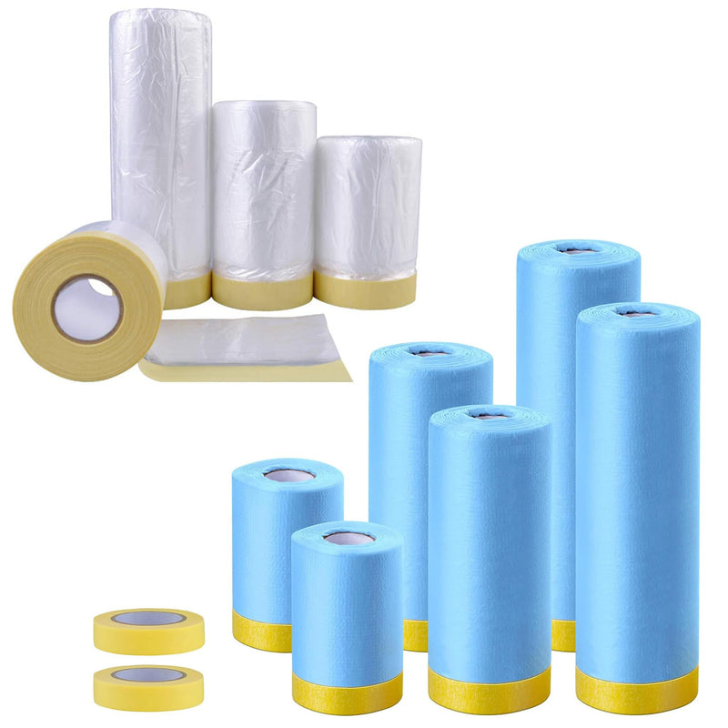 MyLifeUNIT Tape and Drape, Assorted Masking Film for Automotive Painting Covering Bundle