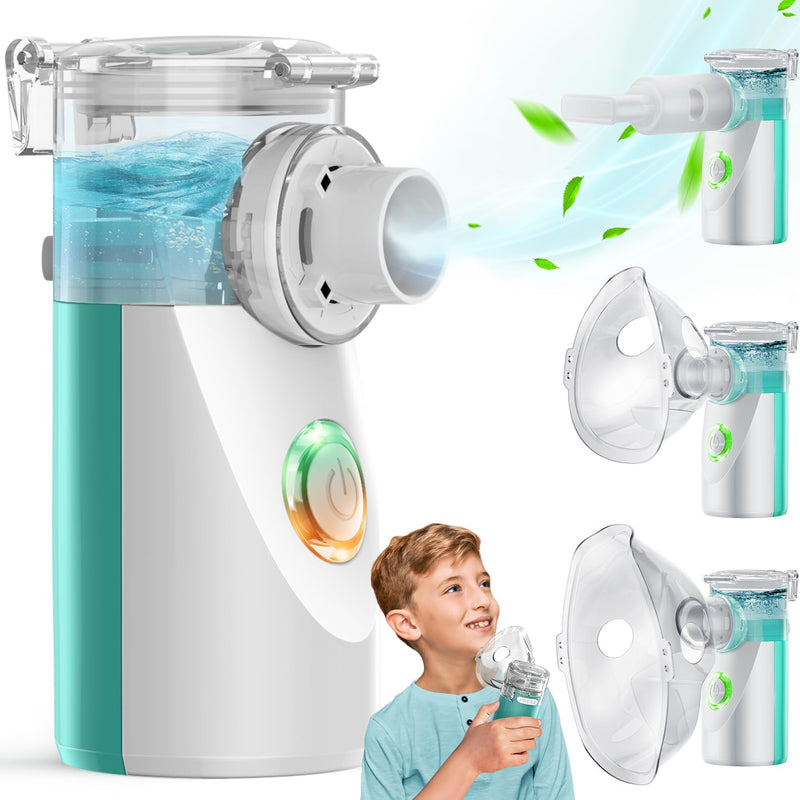 [Australia - AusPower] - Portable Nebulizer, Nebulizer Machine for Adults and Kids,for Breathing Problems,USB Rechargeable,with 3 Nebulizer Masks and Adjustable Nebulization Rate 