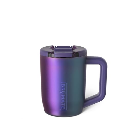 BrüMate Müv - 15oz 100% Leak Proof Insulated Coffee Mug with Handle & Lid - Stainless Steel Coffee Travel Mug - Double Walled Coffee Cup (Dark Aura) Dark Aura
