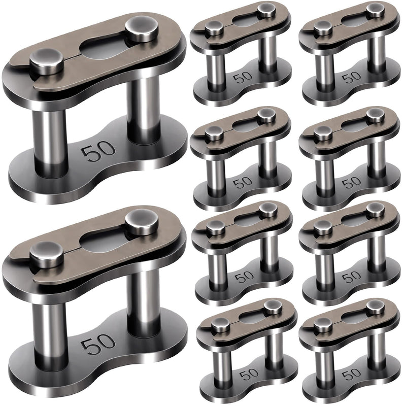 [Australia - AusPower] - #50 Roller Chain Connecting Links(10 Pack), Master Connector Link for Motorcycles,Mini Bicycles,Snow Removal Machines,Agricultural Machinery 