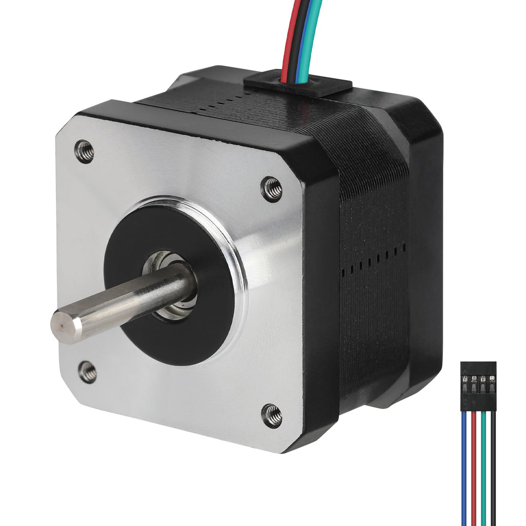 Nema 17 Stepper Motor 0.4 A-12V High Torque 290mNm(41.06oz.in?33mm 1.8 Deg Bipolar 2 Phase 4 Leadfor 3D Printer/DIY CNC/Digital Camera, 1.66x1.66x1.3inch