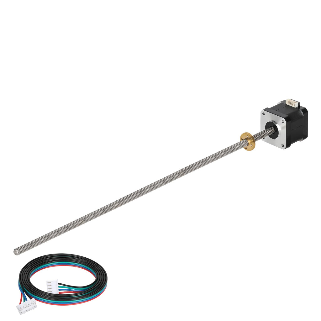 Nema 17 Stepper Motor Integrated 15.75in(400mm) T8 Lead Screw 1.7A Brass Nut 1m Cable 2 Phase 4 Lead 0.4Nm/56.64oz.in Bipolar High Torque 42x40mm Motors for 3D Printer/CNC Machine/Automation