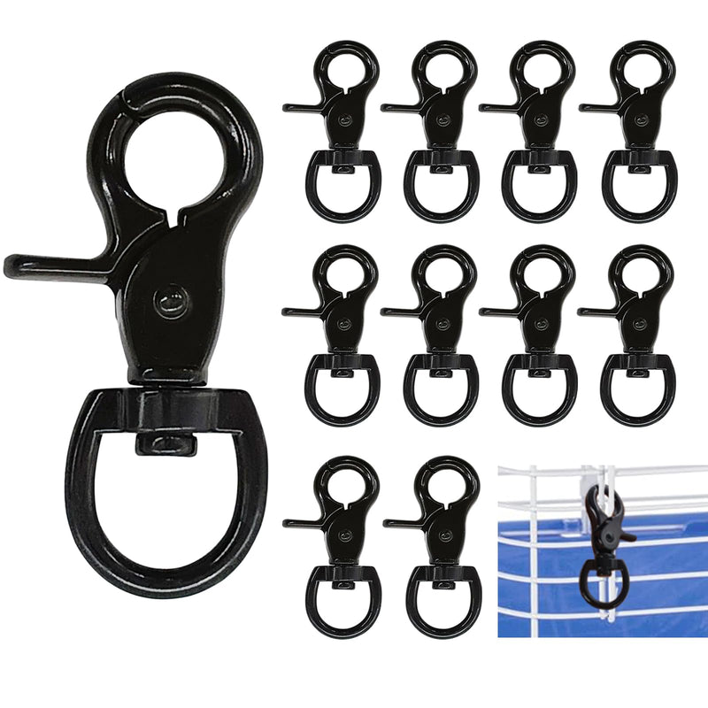 [Australia - AusPower] - Trigger Snap Hooks 2.32'' x 0.82'' Zinc Alloy Black Swivel Snap Hooks Heavy Duty Metal Lanyard Clips Hardware for Purse Bag Bird Cages 10 