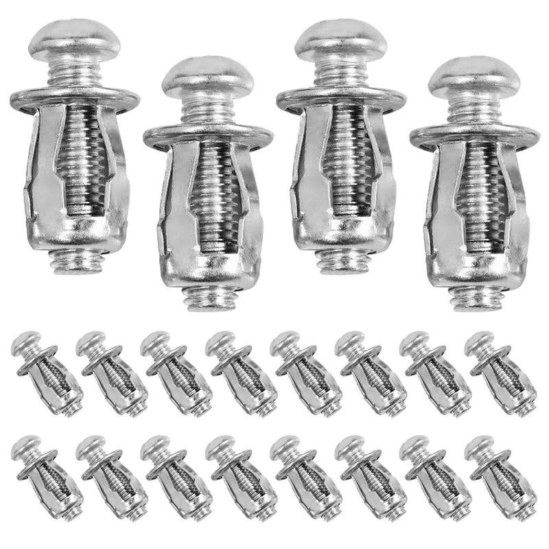 [Australia - AusPower] - EMVANV 20 PCs Hollow Door Anchors,Hollow Metal Cavity Fixing Hollow Wall Anchors for Aluminium Cladding Sheet Steel Pipe, Iron Sheet and Hollow Plastic Sheet(Silver) Silver 