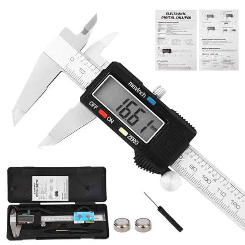 Aurdeayi 6-inch digital vernier caliper with stainless steel body and large LCD screen