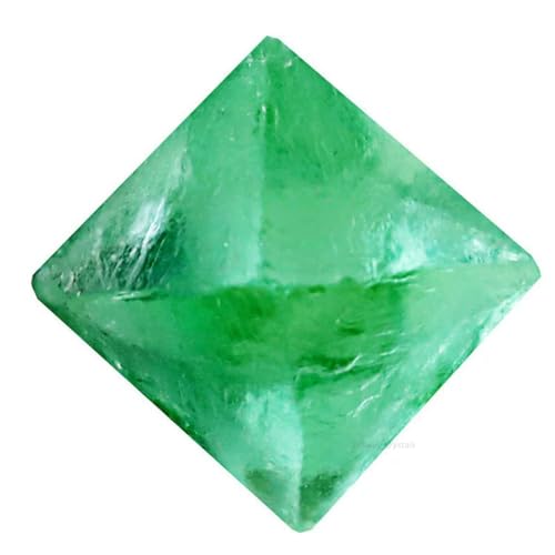 Erliway 1PC Green Fluorite Octahedron Crystal Stone for Reiki, 0.9-1.2''