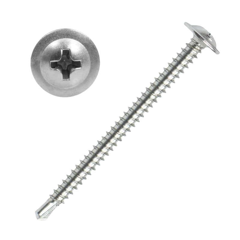 [Australia - AusPower] - #8 x 2" Sheet Metal Screws?410 Stainless Steel Modified Truss Head Fast Self Tapping Screws, Phillips Drive Self Drilling Screws for Metal Plastic & Wood (90 Pack) #8 x 2" - 90pcs 