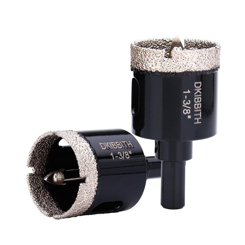 [Australia - AusPower] - 1-3/8" Diamond Hole-Saw Bits with Pilot Drill Bit - 2pc 1-3/8 in Diamond Tipped Tile Hole Saws with Guiding Bit for Accurate Drilling, for Porcelain Tile Ceramic Pots Granite Stone Glass Bottles 35mm (35mm)1-3/8" 