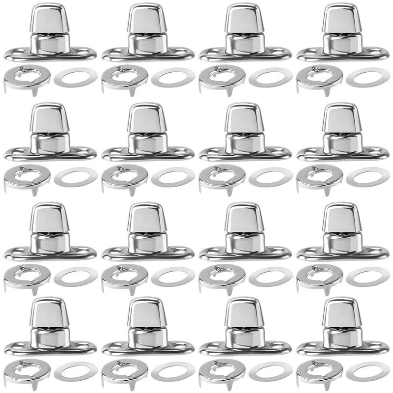 [Australia - AusPower] - 15 Sets Twist Lock Fasteners, Marine Grade Quarter Turn Fasteners, Rustproof Zinc Alloy Turn Button Eyelet and Stud for Securing Marine Canvas 