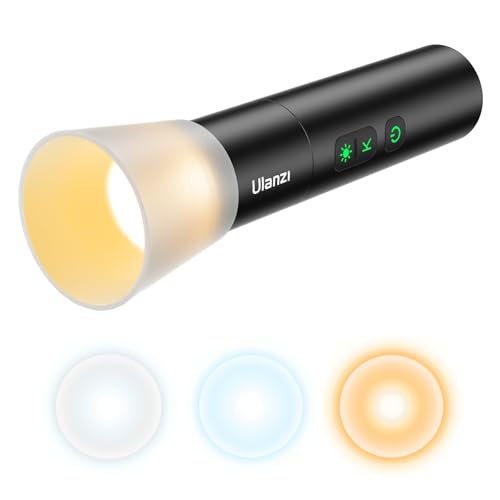 ULANZI LM07 LED Photography Flashlight, Handheld Videography Fill Light Spotlight 2000K-5500K-8000K Bi-Color Zoomable 2000mAh Rechargeable Portable Video Light for Photo, Video, Content Creation Bi Color