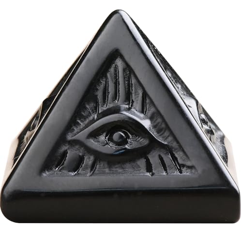 Black Obsidian Healing Crystal Pyramid,Natural Stone Pyramid for Meditation, Reiki Energy, Chakra Balancing,Energy Enhancement - Great Gift for Home Decor, Office Desk, and Spiritual Practices Black Obsidian