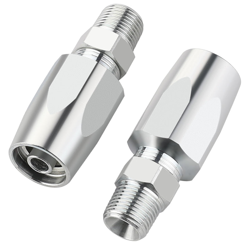 [Australia - AusPower] - 2PCS 3/8'' Reusable Hydraulic Fittings, Size #6 Single Wire Hydraulic Hose Repair Kit 