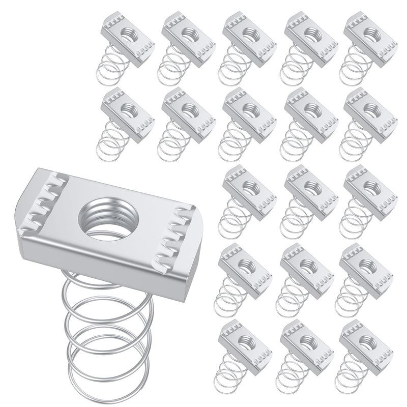 [Australia - AusPower] - 20 Pcs 1/4"-20 Strut Channel Nuts,Carbon Steel Spring Strut Nuts for Strut Channel, Spring Nuts for Channel Struts, Dacromet Finish Excellent Rust 20 