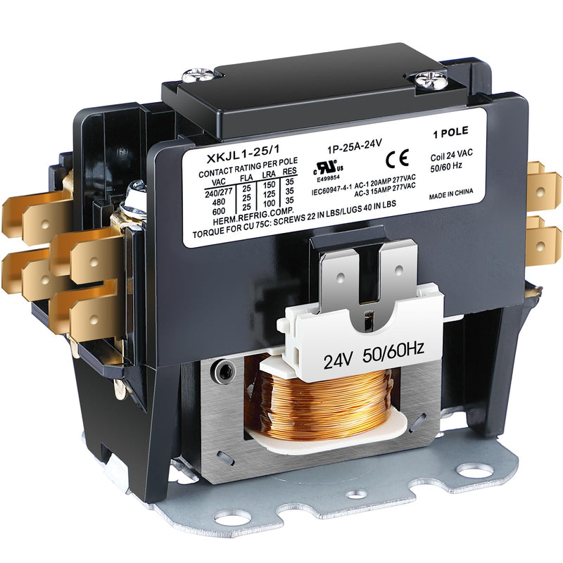 [Australia - AusPower] - Dreyoo 1 Pack Carrier HVAC Motor Contactor, 24V 25 Amp Coil 1 Pole Replacement Relays Compatible with C230B, Air Conditioner, Heat Pump, Refrigeration Systems 