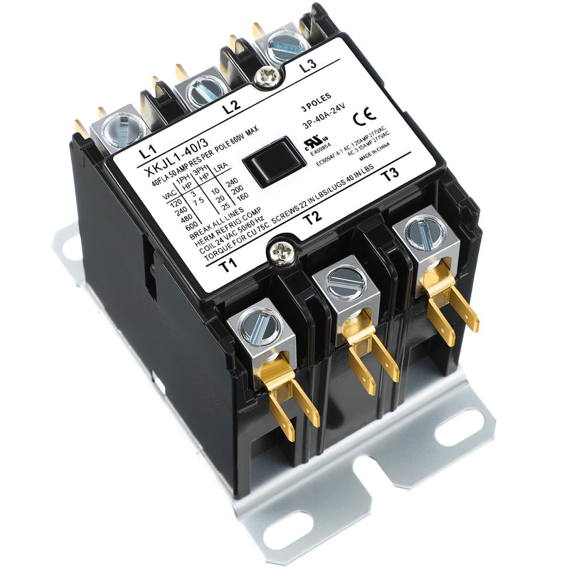[Australia - AusPower] - Dreyoo Carrier HVAC Motor Contactor, 3 Pole 40Amp Air Conditioner Condenser Compressor Replacement Relays Compatible with C230B, Air Conditioner, Heat Pump, Refrigeration Systems (24V) 24.0 Volts 