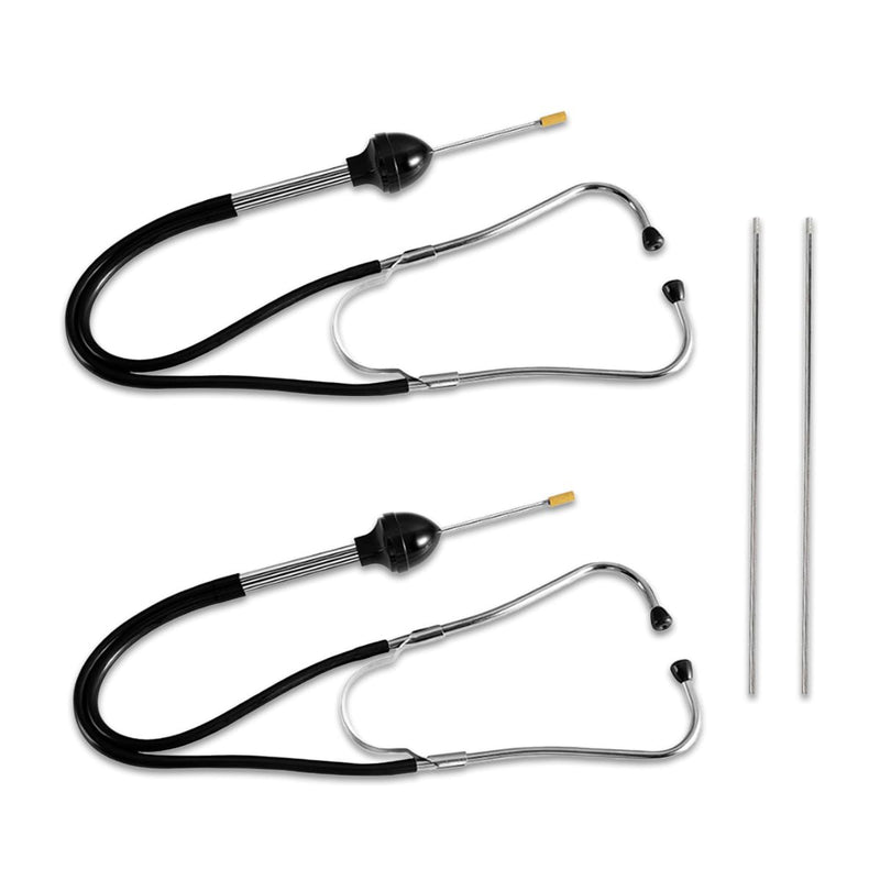 [Australia - AusPower] - Automotive Mechanic Stethoscope Kit, Engine Stethoscope Set, 2PCS, Silver, Vinyl+ABS Plastic+Metal, Automotive Diagnostics 