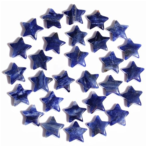 QINJIEJIE 20 PCS Blue Sodalite Star Crystals Healing Stones Mini Crystal