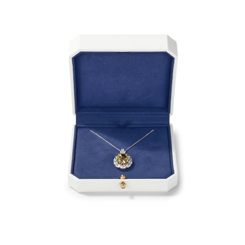 White Premium PU Leather Necklace Pendant Gift Box 4.72 x 4.72 x 1.57inch