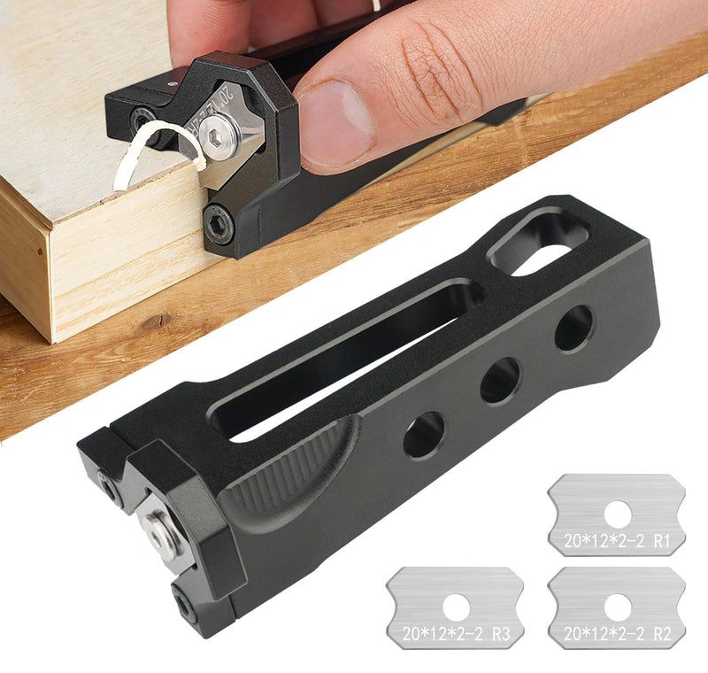 Professional Edge Banding Trimmer Kit - Adjustable Edge Banding Trimmer,veneers,with Tungsten Blades for Flush Trim, Chamfer & Rounded Edges on Wood, PVC & Veneer Handle + R1, R2,R3 blade