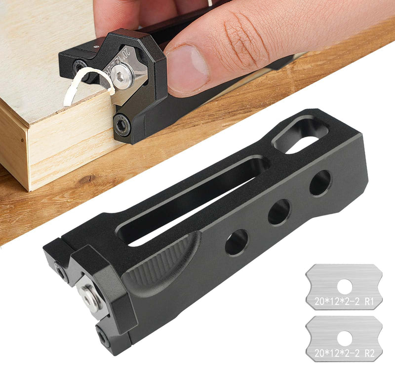 [Australia - AusPower] - Chamfering Edge Band Trimmer,Adjustable Edge Banding Trimmer,veneers,Hand Planer,Edge Banding Tools.(Handle + R1, R2 Blade) Handle + R1, R2 blade 