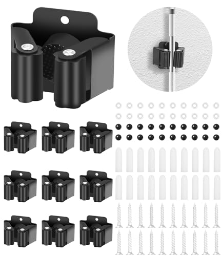Pack of 10 Stainless Steel Mop Holder, Broom Holder Wall, Broom Holder, Tool Holder, Wall Mount, Stainless Steel Wall Mount, Garden Tool Holder, (20 Screws), for Kitchen, Home, Bathroom