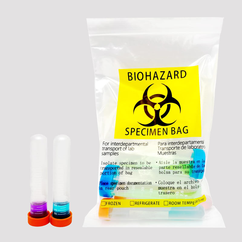 [Australia - AusPower] - Biohazard Bags 6x9in/15x25cm,Specimen Bags with Biohazard Logo Printing, Lab Sample Bag with Pocket Pouch (Yellow 50pcs) Yellow 50Pack 6x9in/15x25cm 