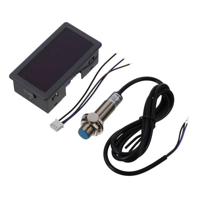 [Australia - AusPower] - Digital LED Tachometer,Red Mini 4 Digit NPN Hall Proximity Switch Sensor Durable AC 110V-230V RPM Speed Measure Meter Lathes, Conveyor Belts 