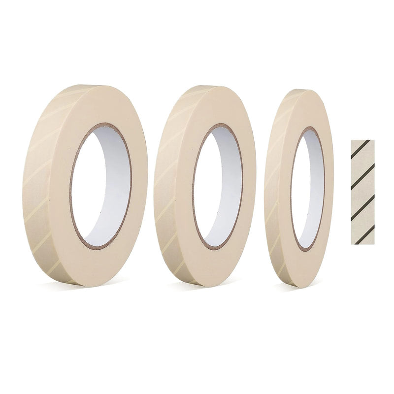 [Australia - AusPower] - 3 Rolls Autoclave Sterilization Indicator Tape Set for Beauty and Nails Salons/Tattoo and Dental Tool Cleaning Use, 1/2", 3/4", 1" Width, 55 Yards/Roll A-0423003 
