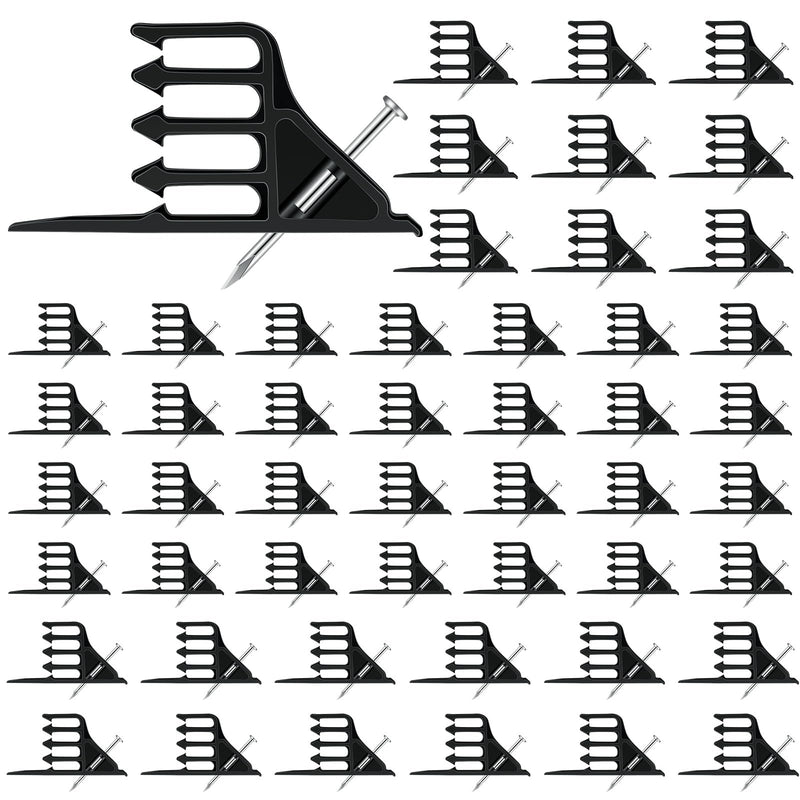 [Australia - AusPower] - 50 Pcs Cable Stackers Electrical Cable Staples Wire Stackers Insulated Multi Cable Staple Sort out Electric Cables Efficient Cable Organization for Various Quantities of Cables (Black) 50 